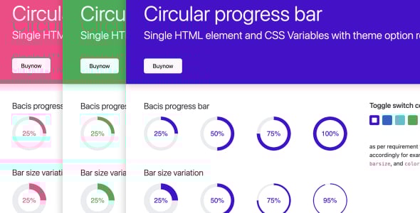 Circular progress bar with Single  HTML + CSS