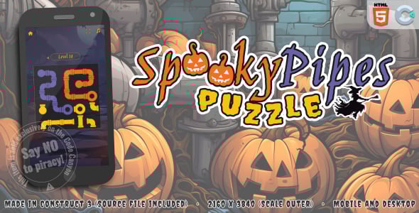 Spooky Pipes Puzzle - HTML5 Puzzle game