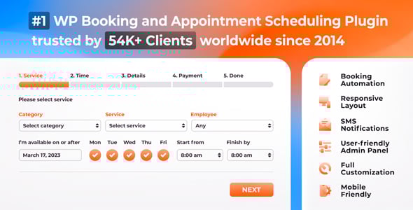 Bookly PRO – Appointment Booking and Scheduling Software System