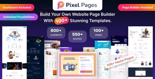 PixelPages - SAAS Application Website Builder for HTML Template